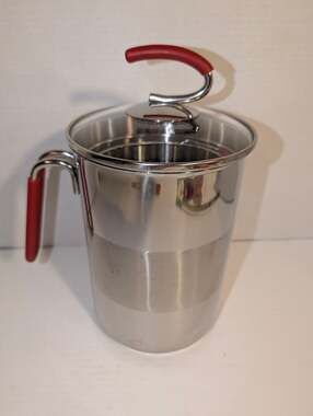 Kuhn Rikon Switzerland 4th Burner Pot Glass Lid Cooker Steamer Stove Top New